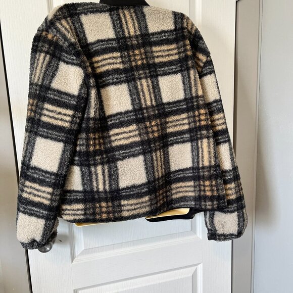 Sanctuary XXL 2XL Plaid Faux Fur Jacket Nordstrom - Picture 4 of 5